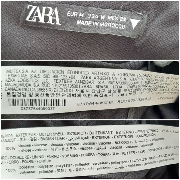 ZARA Off-Shoulder Puff Sleeve Ruched Floral Mini Dress Sz M Flawed - Picture 15 of 16